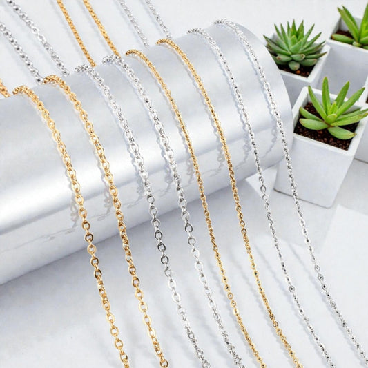 Chaine homme Forçat maillons ovales unis dimensions cylindre plantes