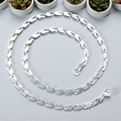 Chaine homme Maillons Paperclip argent enroulee