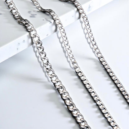 Chaine homme collier Cubain variante argent