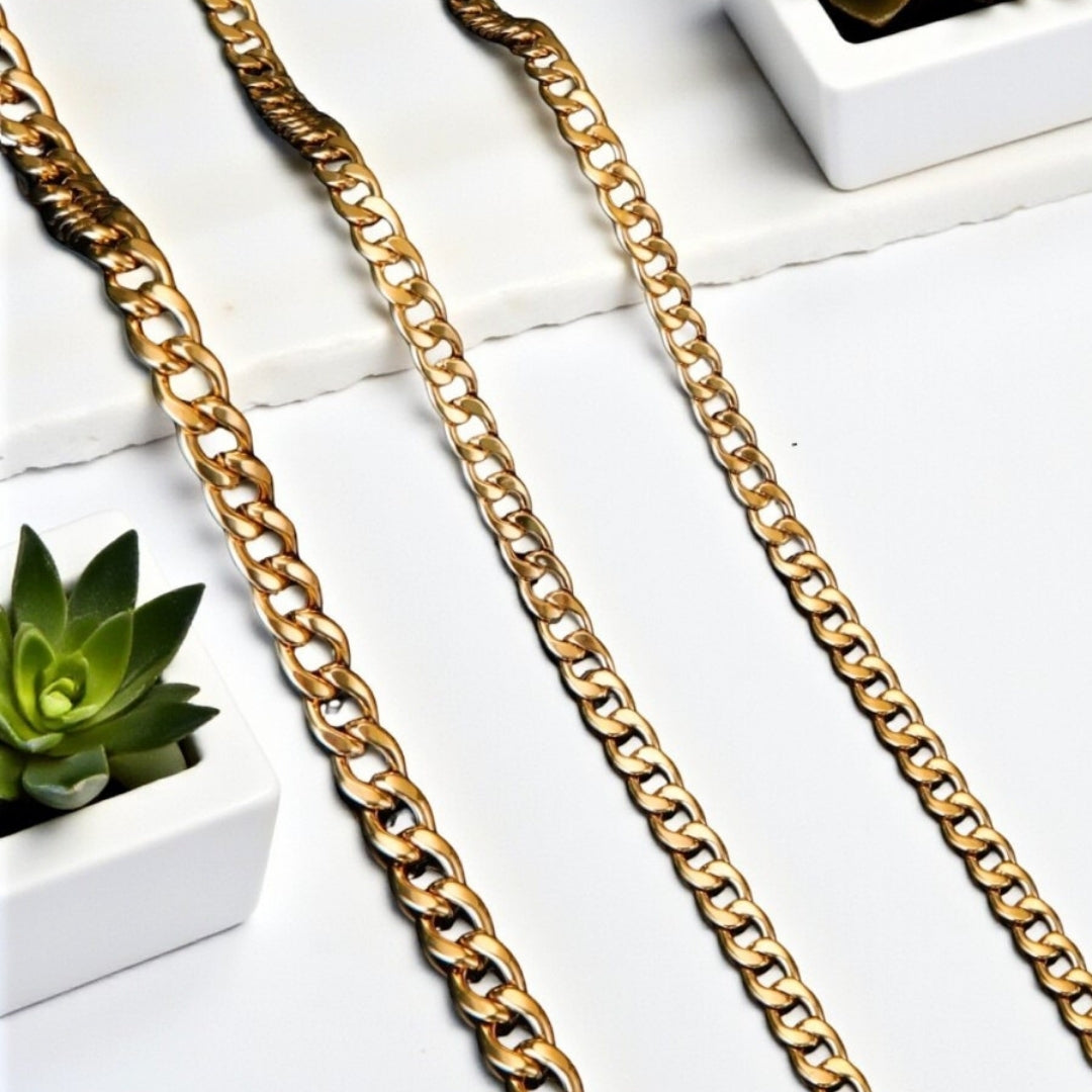 Chaine homme collier Cubain variante dore