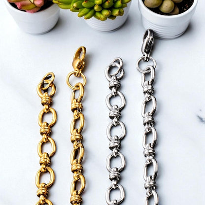 Chaine homme, collier homme petits maillons ovales argent dore fermoir marbre