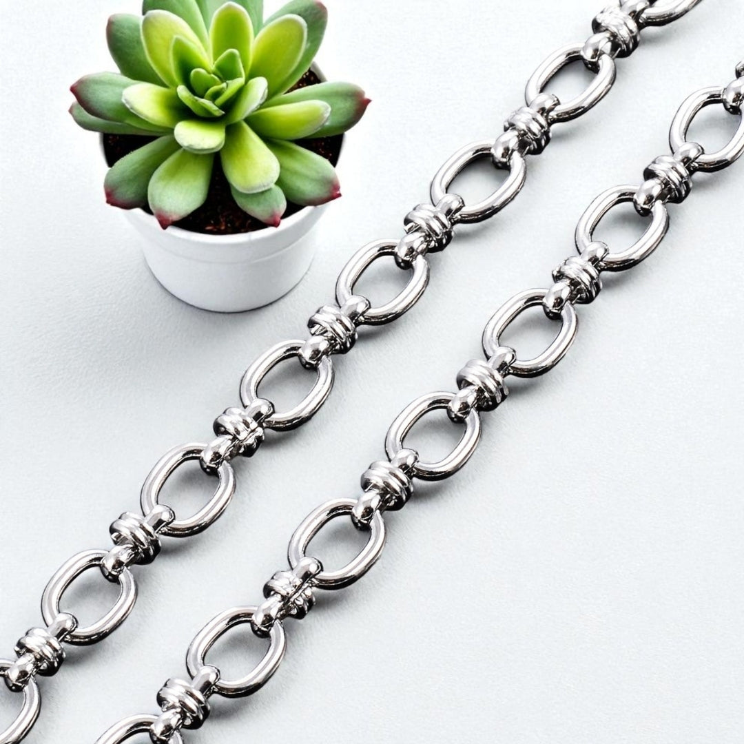 Chaine homme, collier homme petits maillons ovales vriante argent