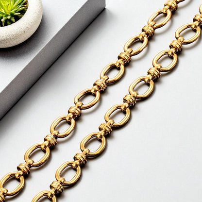 Chaine homme, collier homme petits maillons ovales vriante dore