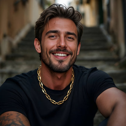 Chaine homme à maille forCat allongEe et facettEe