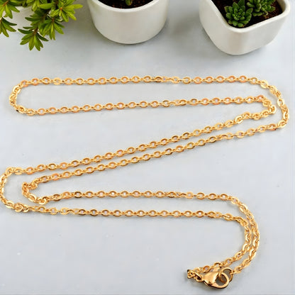 Chaine homme à maillons en O, style rolo variante doree 2.4 mm