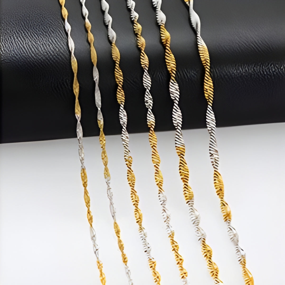 Chaine homme plate torsadee variante bcolore