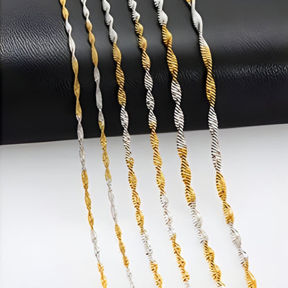 Chaine homme plate torsadee variante bcolore