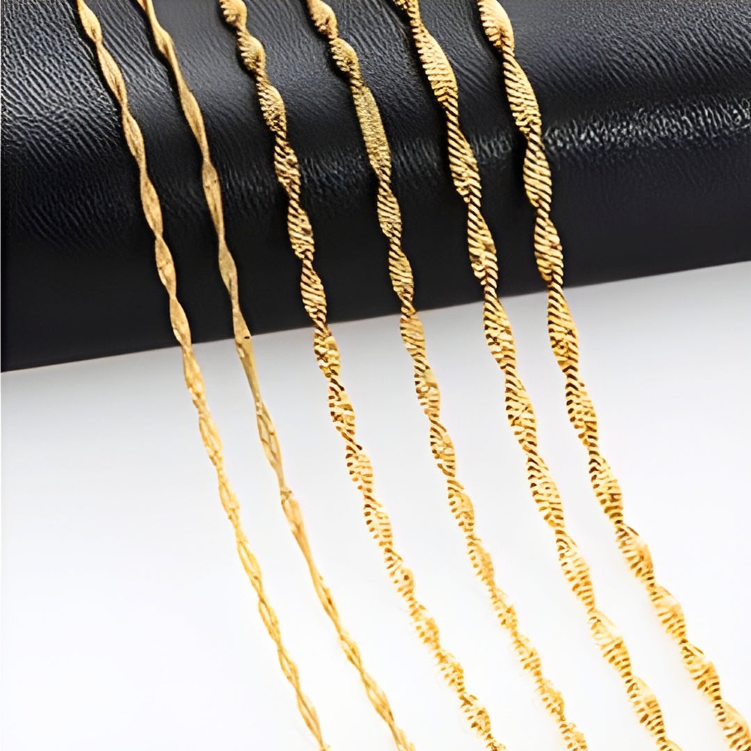 Chaine homme plate torsadee variante dore