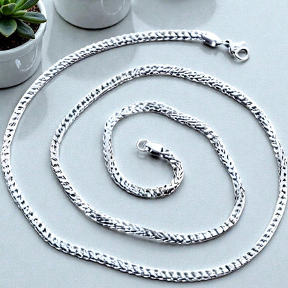 Chaine homme tressee maille Franco 3mm argent variante