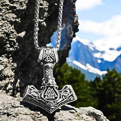 Collier-homme-pendentif-ancre-viking-argent-montagne