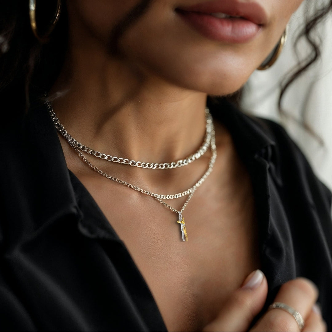 Collier COUPLE AMOUREUX pendentif couple homme femme argent doré femme sexy 