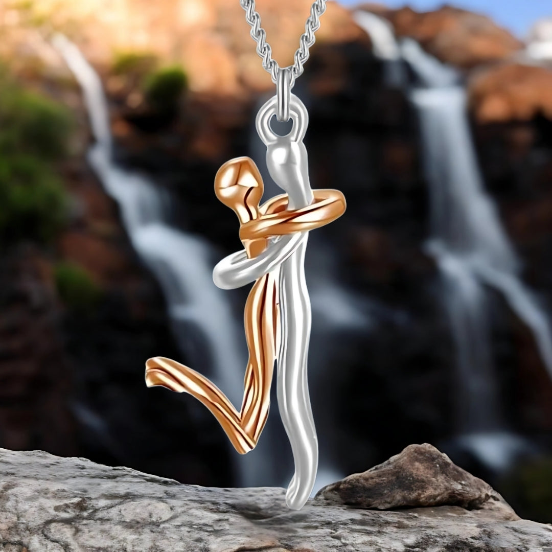 Collier homme- collier femme- couple- pendentif COUPLE AMOUREUX II™ argent rose variante
