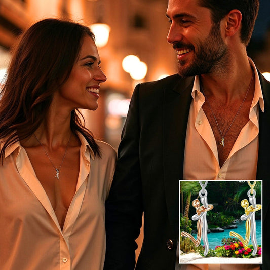 Collier homme- collier femme- couple- pendentif COUPLE AMOUREUX II™ couple amoureux belle soiree