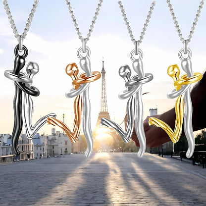 Collier homme- collier femme- couple- pendentif COUPLE AMOUREUX II™ quatre couleurs tour Eifel