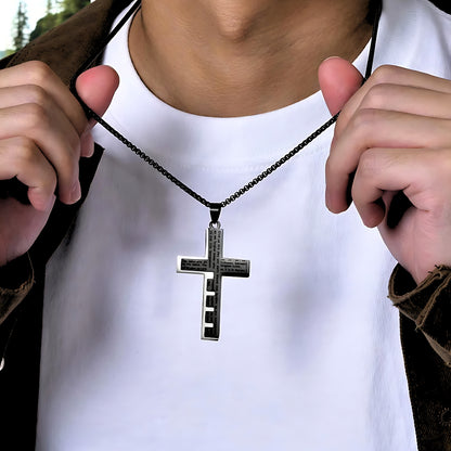 Collier homme- pendentif croix KEYCROSS™ collier t-shirt blanc