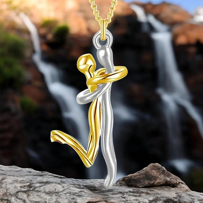 Collier homme-collier femme- couple- pendentif COUPLE AMOUREUX II™ argent dore