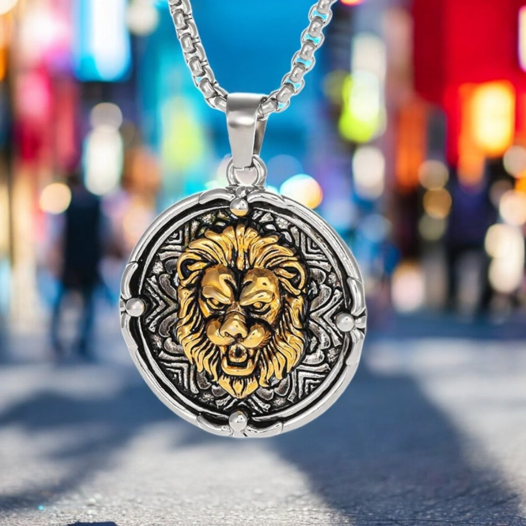 Collier homme-pendentif LEOTOP II™ presentation medaillon rue