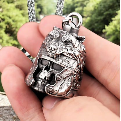 Collier homme, Pendentif Viking SKULLWOLF™ acier acier main nature
