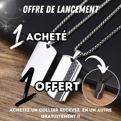 Collier homme luxe, pendentif PLAQUETTES LUXE™ promo 2
