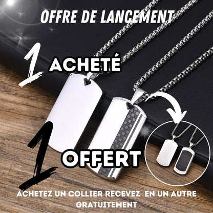 Collier homme luxe, pendentif PLAQUETTES LUXE™ promo 3
