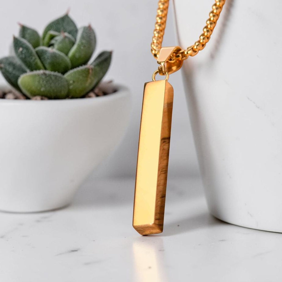 Collier homme, pendentif CLASSY-BAR™  variante dore