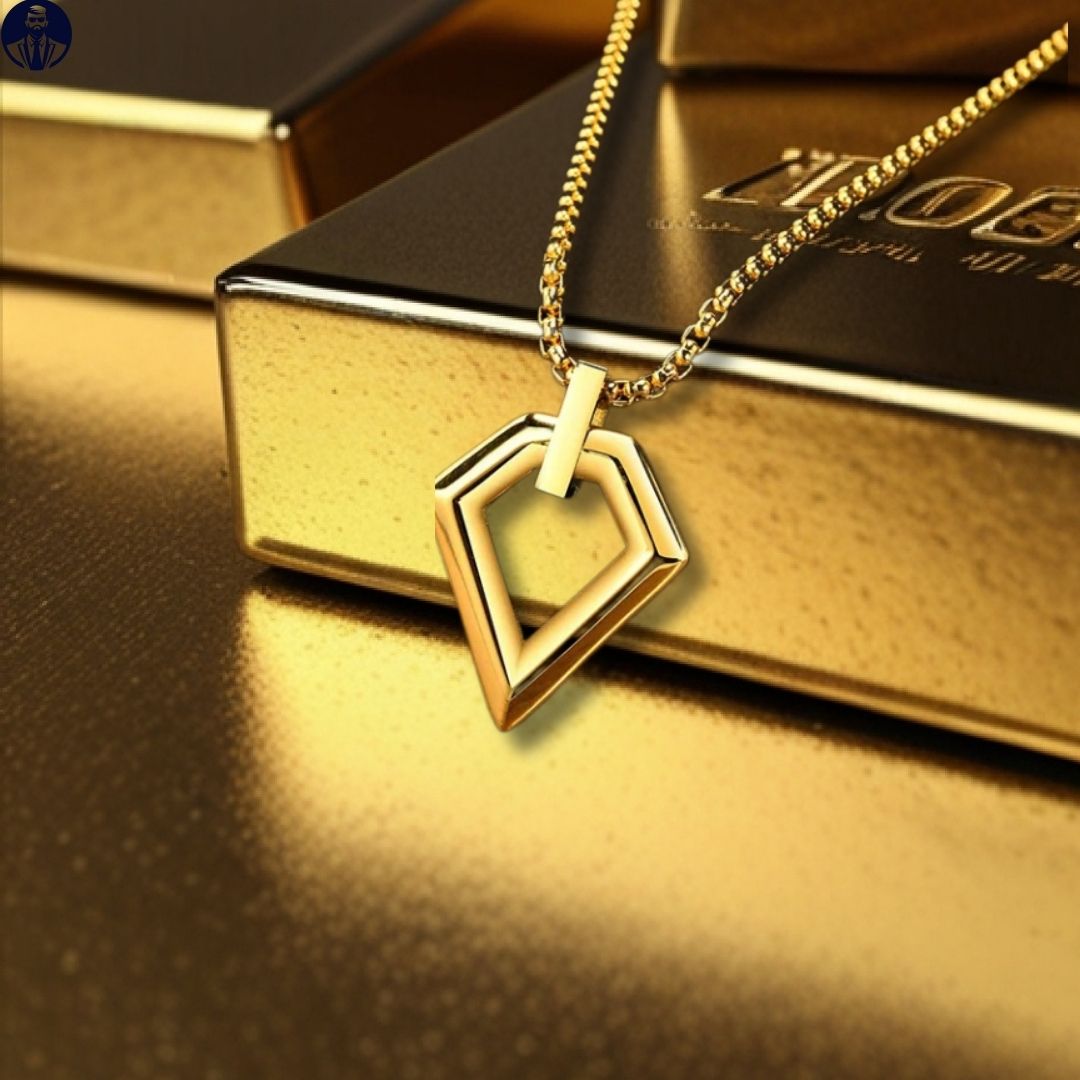 Collier homme, pendentif DIAMO™ dore lingots or