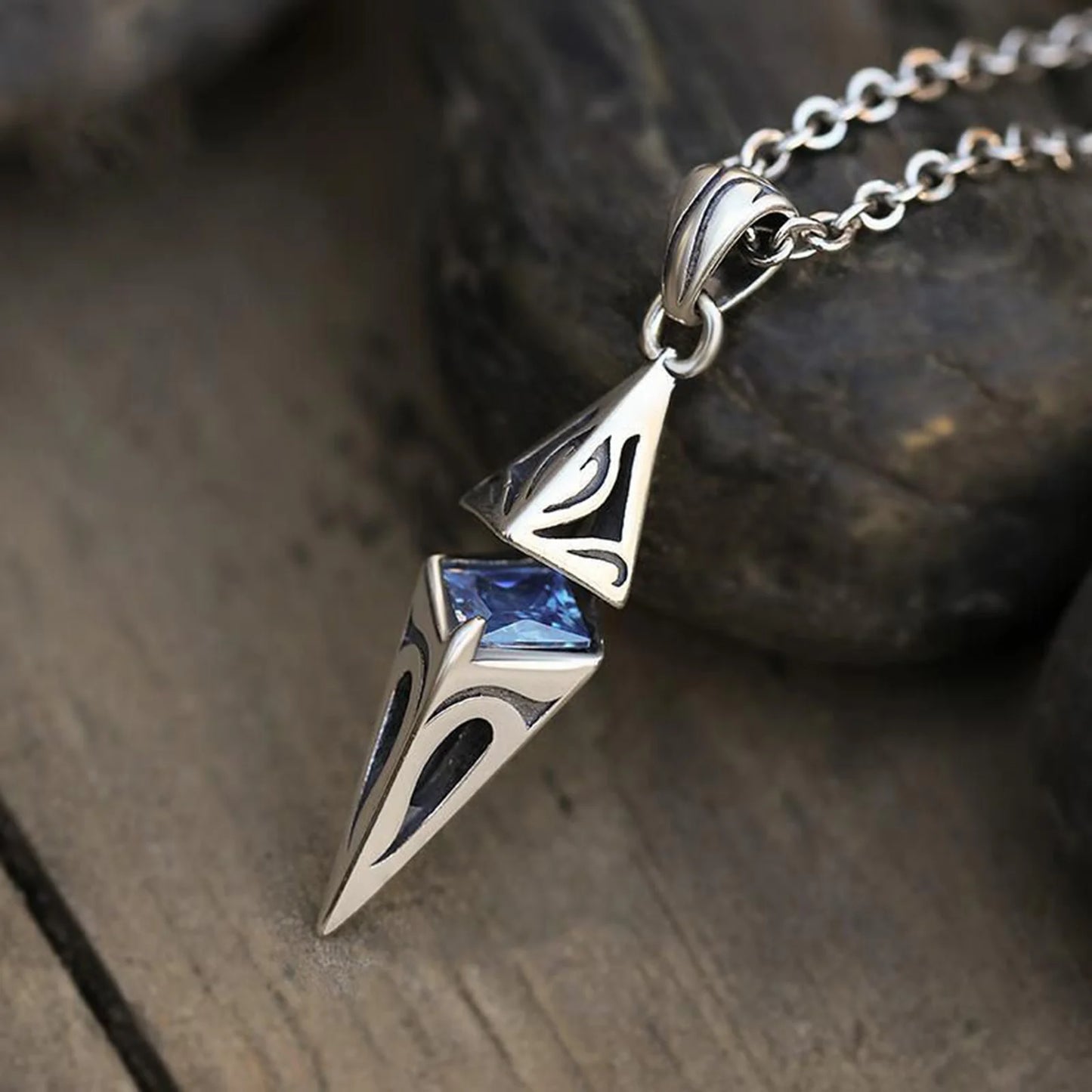 Collier homme, pendentif LE LAGON BLEU™ variante galet