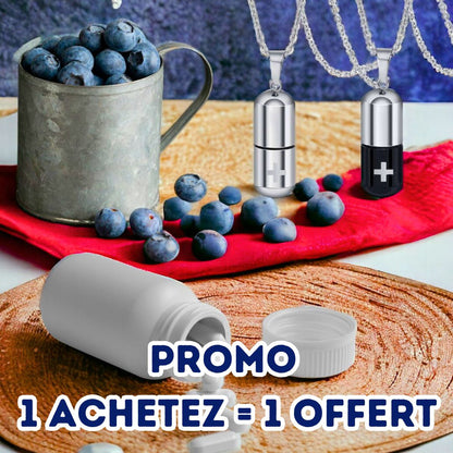 Collier homme, pendentif LE PILULIER ROND™ promo argent