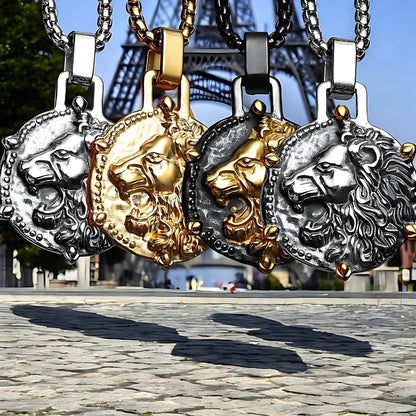 Collier homme, pendentif LION ASTROLOGIQUE variantes Paris