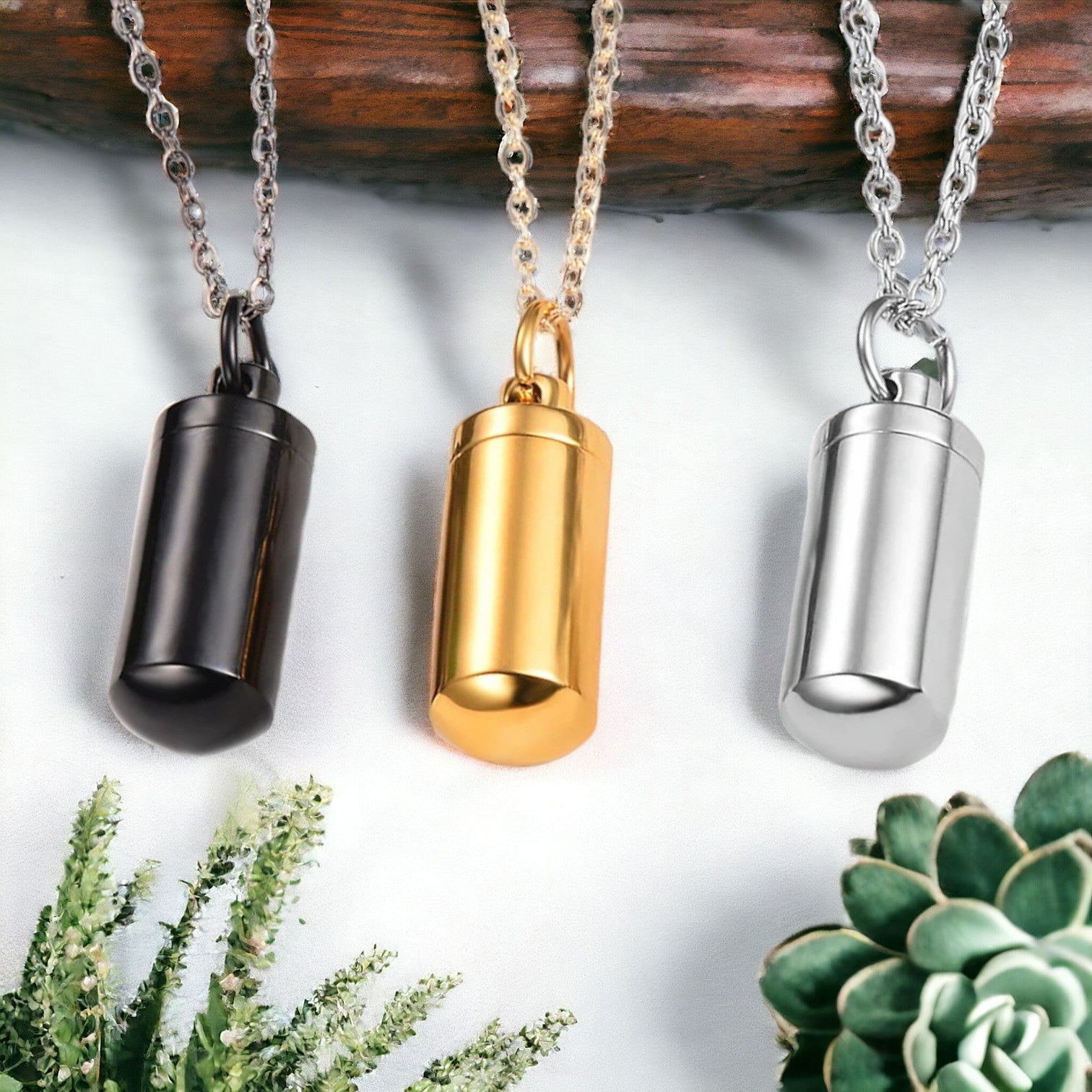Collier homme, pendentif MEMORY FIOLE™ argent dore noir table blanche