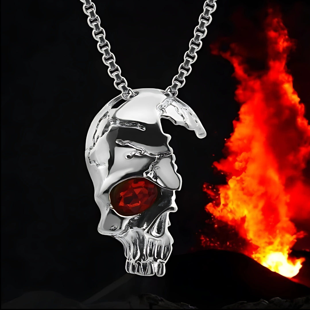 Collier homme, pendentif ONE EYE SKULL™ variante argent