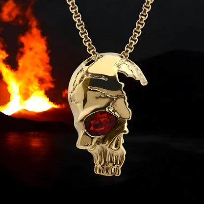 Collier homme, pendentif ONE EYE SKULL™ variante dore