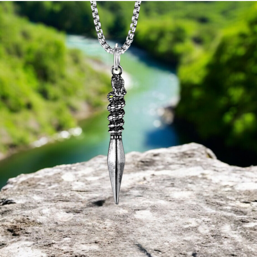 Collier homme, pendentif SNAKETIP™ rocher riviere
