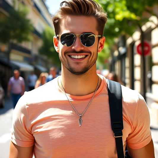 Collier homme, pendentif VORKA ARROW™ acier t-shirt mode ete