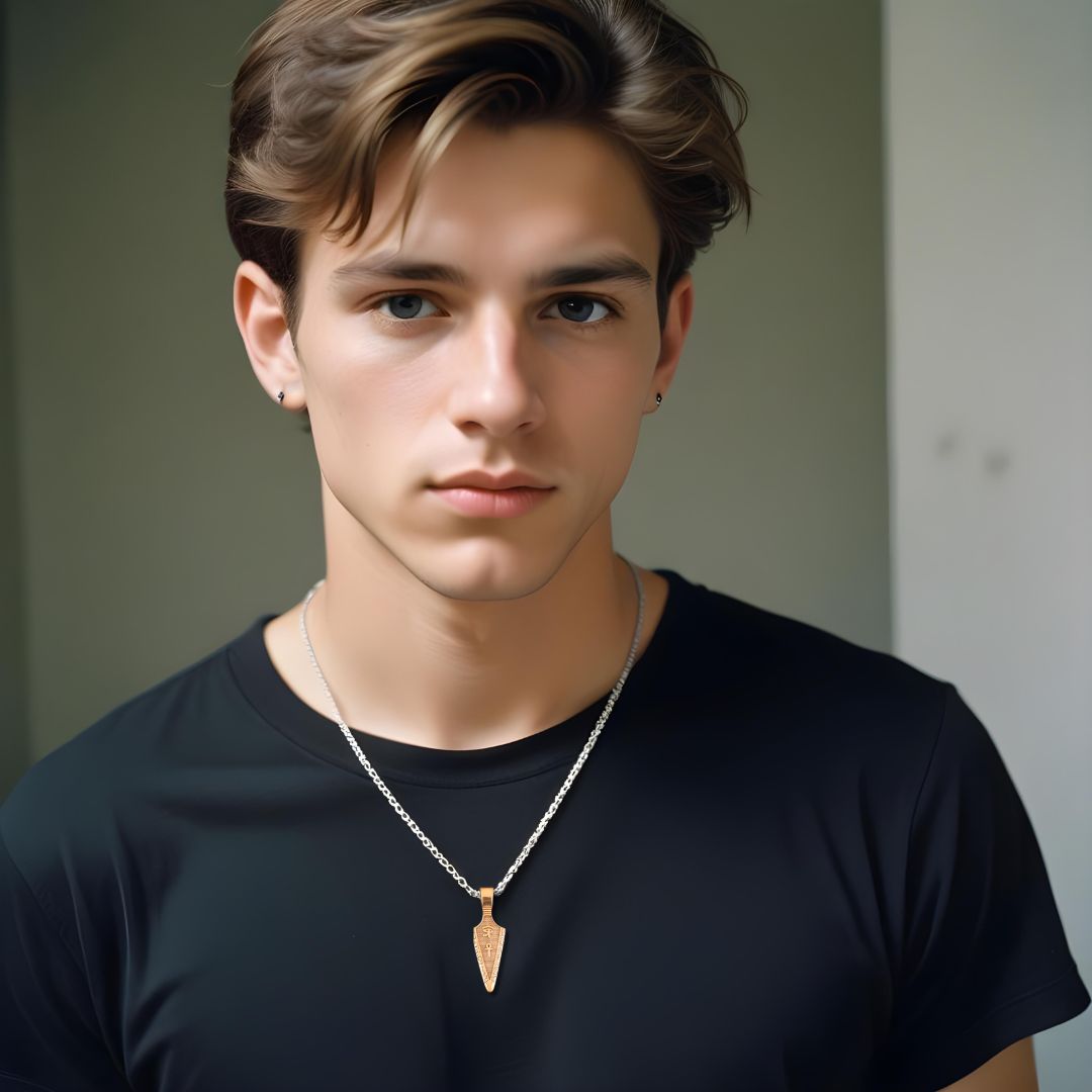 Collier homme, pendentif VORKA ARROW™ dore jeune homme 