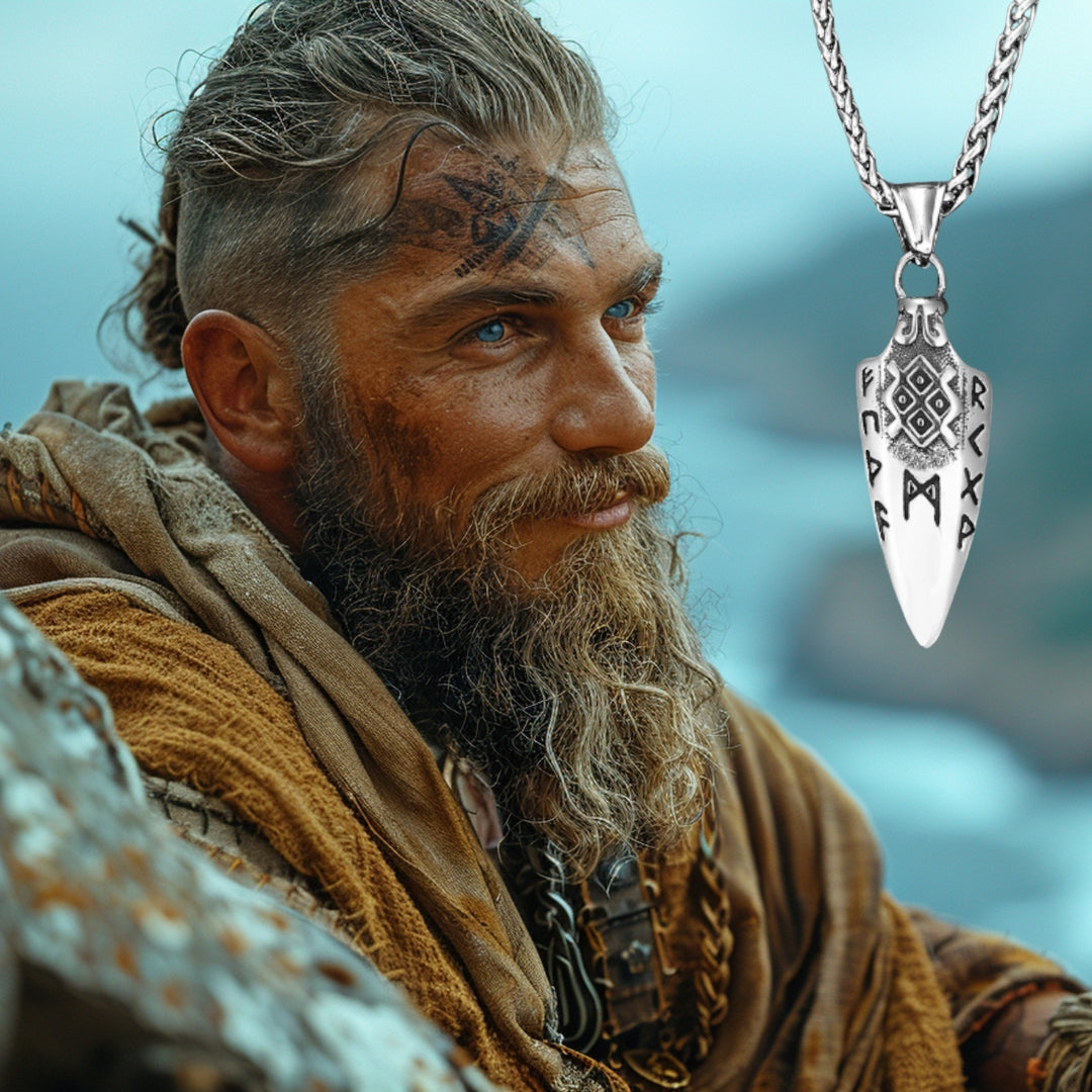 Collier homme, pendentif VORKY IV™ acier viking mer