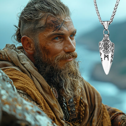 Collier homme, pendentif VORKY IV™ acier viking mer