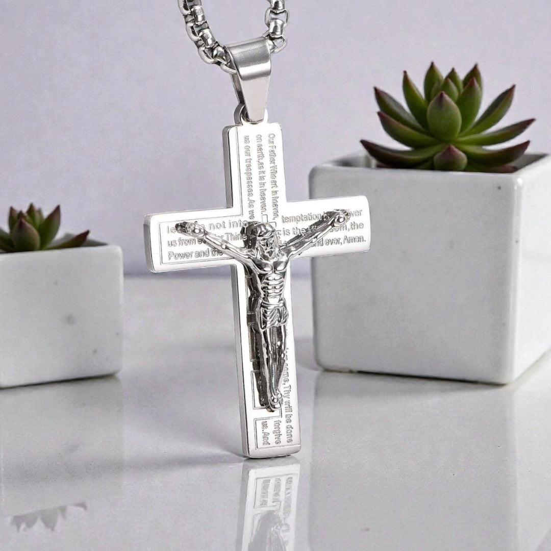 Collier homme pendentif croix Crucifix  variantes argent