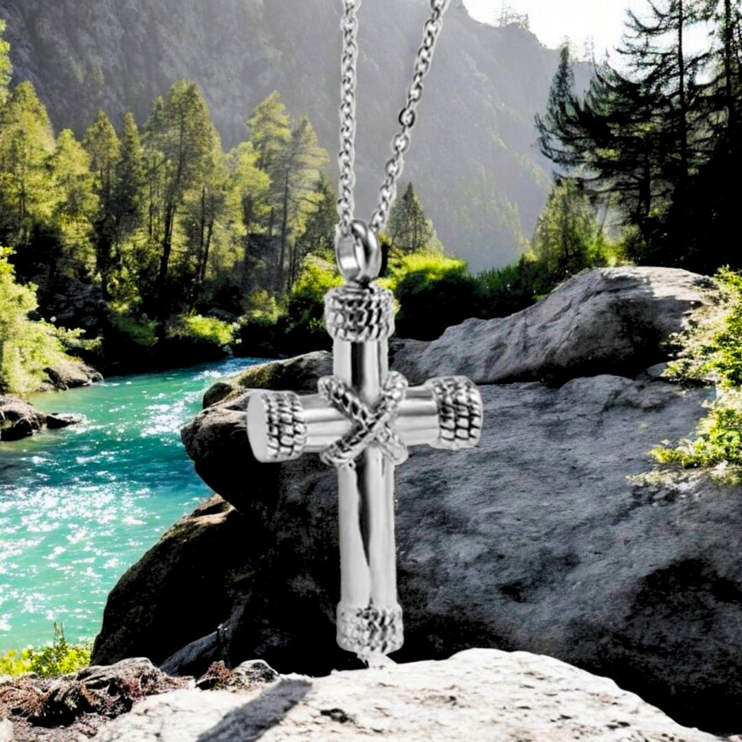 Collier homme, pendentif croix ROPICROSS™ variantes argent riviere