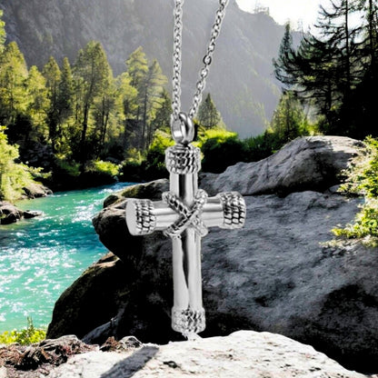 Collier homme, pendentif croix ROPICROSS™ variantes argent riviere