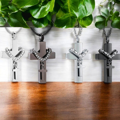 Collier homme, pendentif croix SHINY SOUVENIR CROSS™ quatres variantes