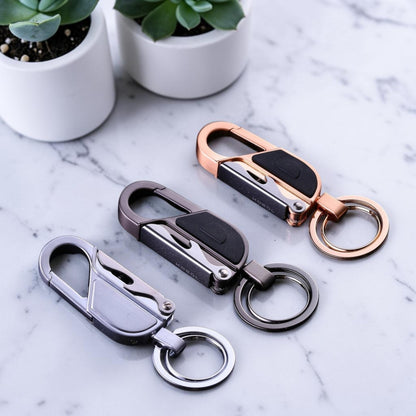 Porte-clé métal EDC mousqueton tactique 3-en-1 mmihommesmodernes.com