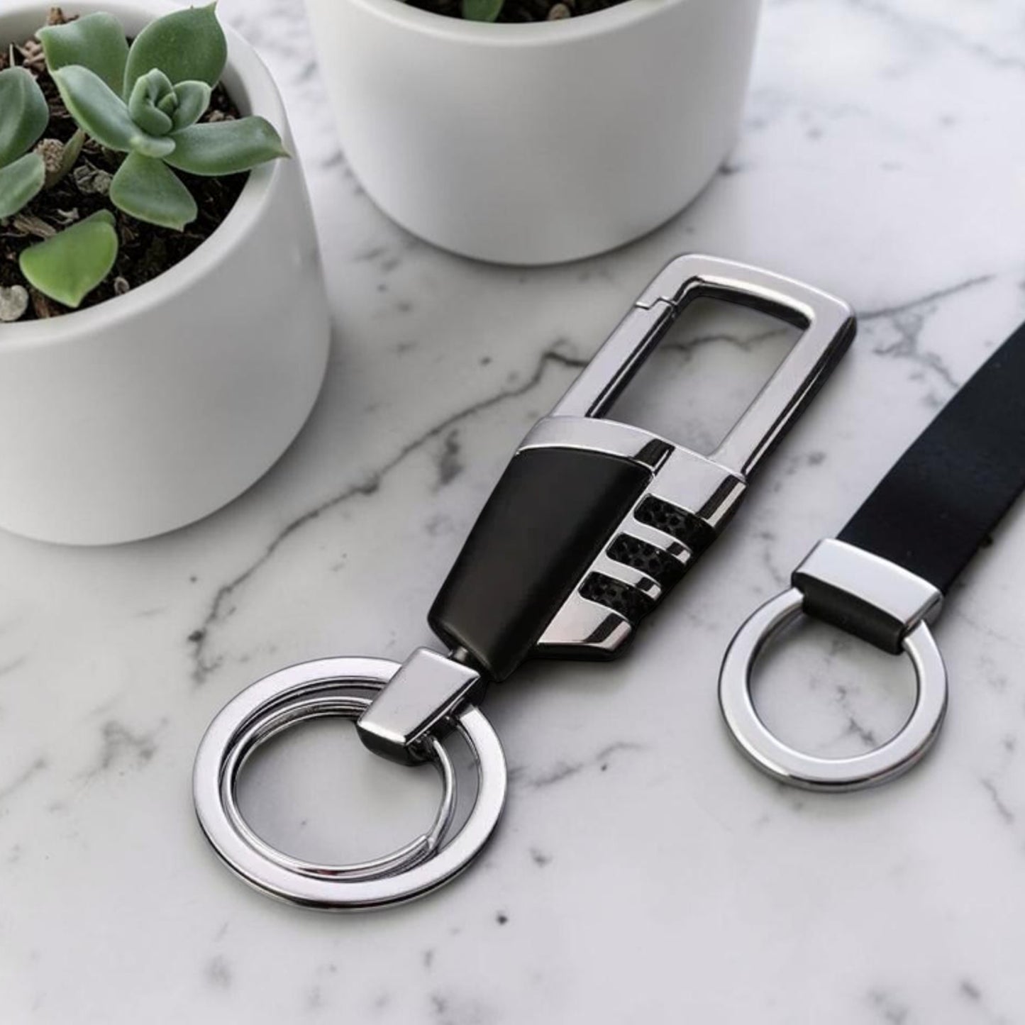  Porte-clés Titan Lock finition argent chrome mousqueton homme mmihommesmodernes.com