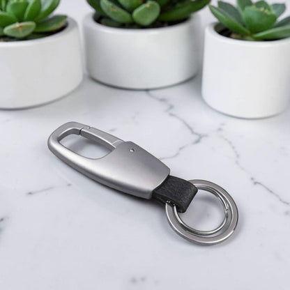 Porte-clés de luxe | Cuir & Alliage premium Minimalist variante argente