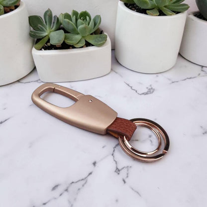 Porte-clés de luxe | Cuir & Alliage premium Minimalist variante doree