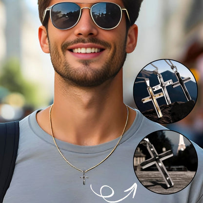 Collier homme- pendentif croix RAISED CROSS™  : L'Alliance Parfaite du Style et de la Foi