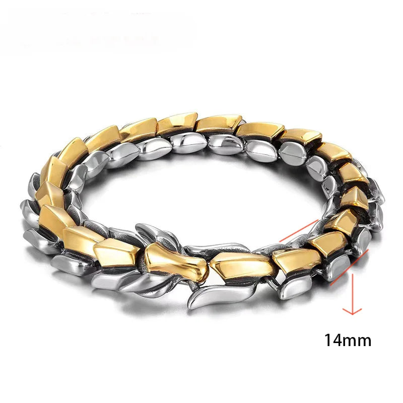 Bracelet Homme- DRAGON FLEX 14 mm ; Symbole de Force et d'Élégance