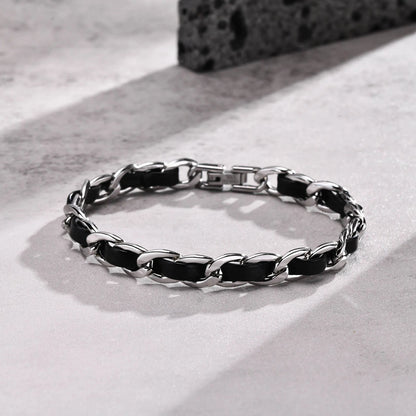 Bracelet homme- MIXOLUX™ | Bracelet métal et cuir de luxe moderne