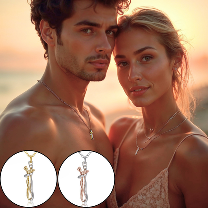 Collier homme- collier femme- pendentif COUPLE AMOUREUX  : l'amour à porter