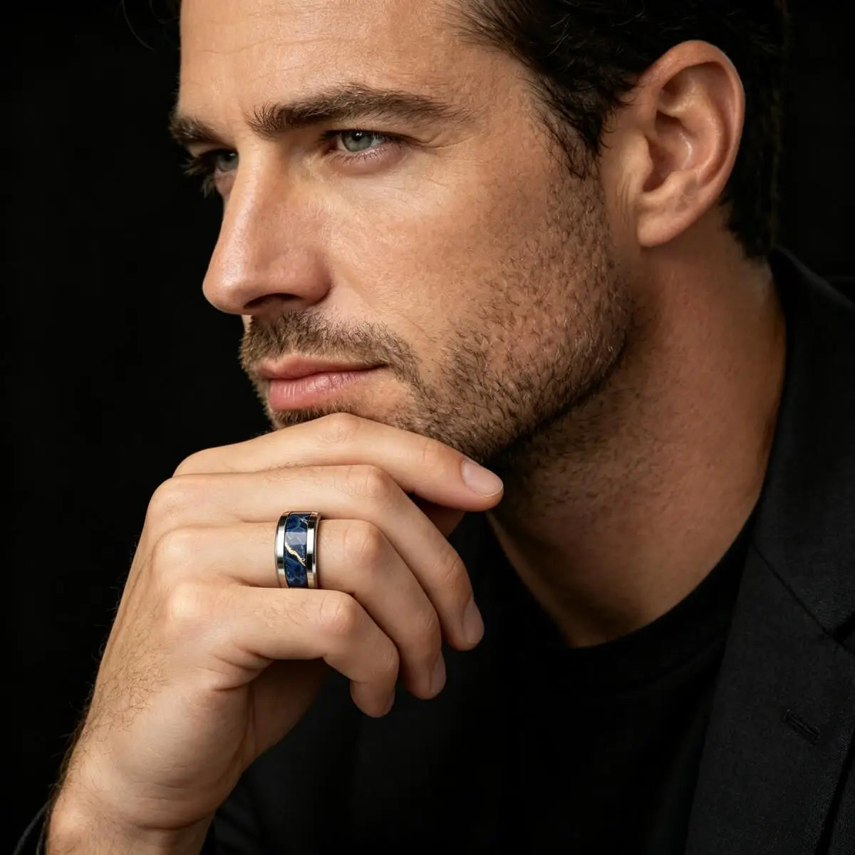 Alliance homme | bague style alliance marbre « Marbre Impérial »